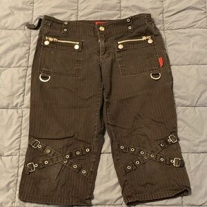 Vintage Tripp NYC Black Women's capris with red pinstripe